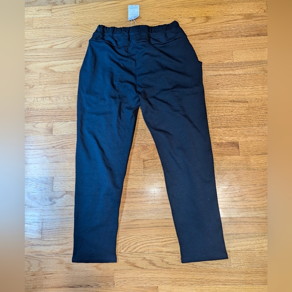 LARGE Navy Sweatpants Elastic Waist Pockets Cotton Blend - Picture 10 of 10